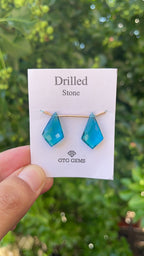 Drilled London Blue Topaz Hydro 22x13mm Approximately 13.50 Carat (GTG-HLB-4)