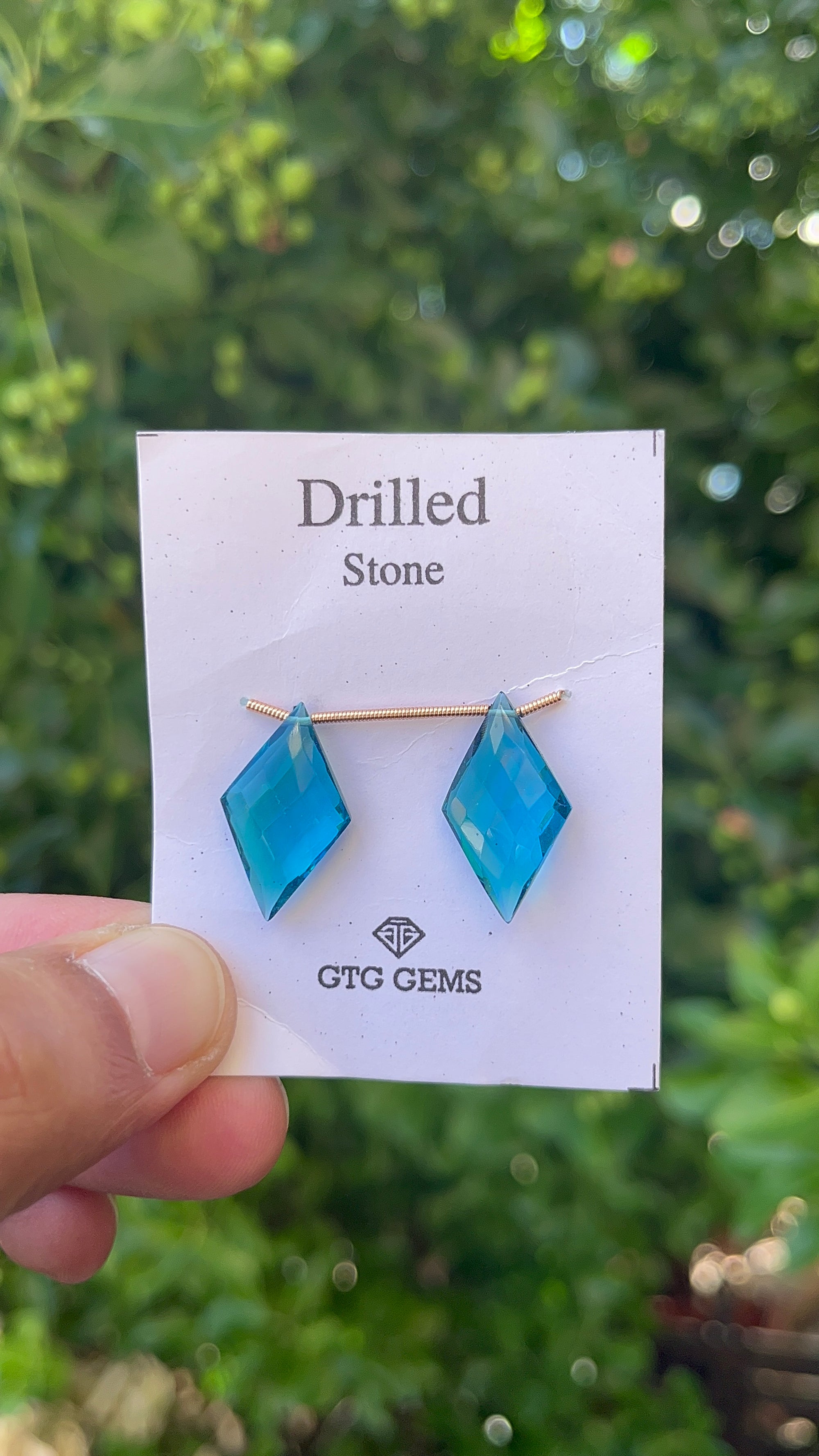 Drilled London Blue Topaz Hydro 22x13mm Approximately 13 Carat (GTG-HLB-3)