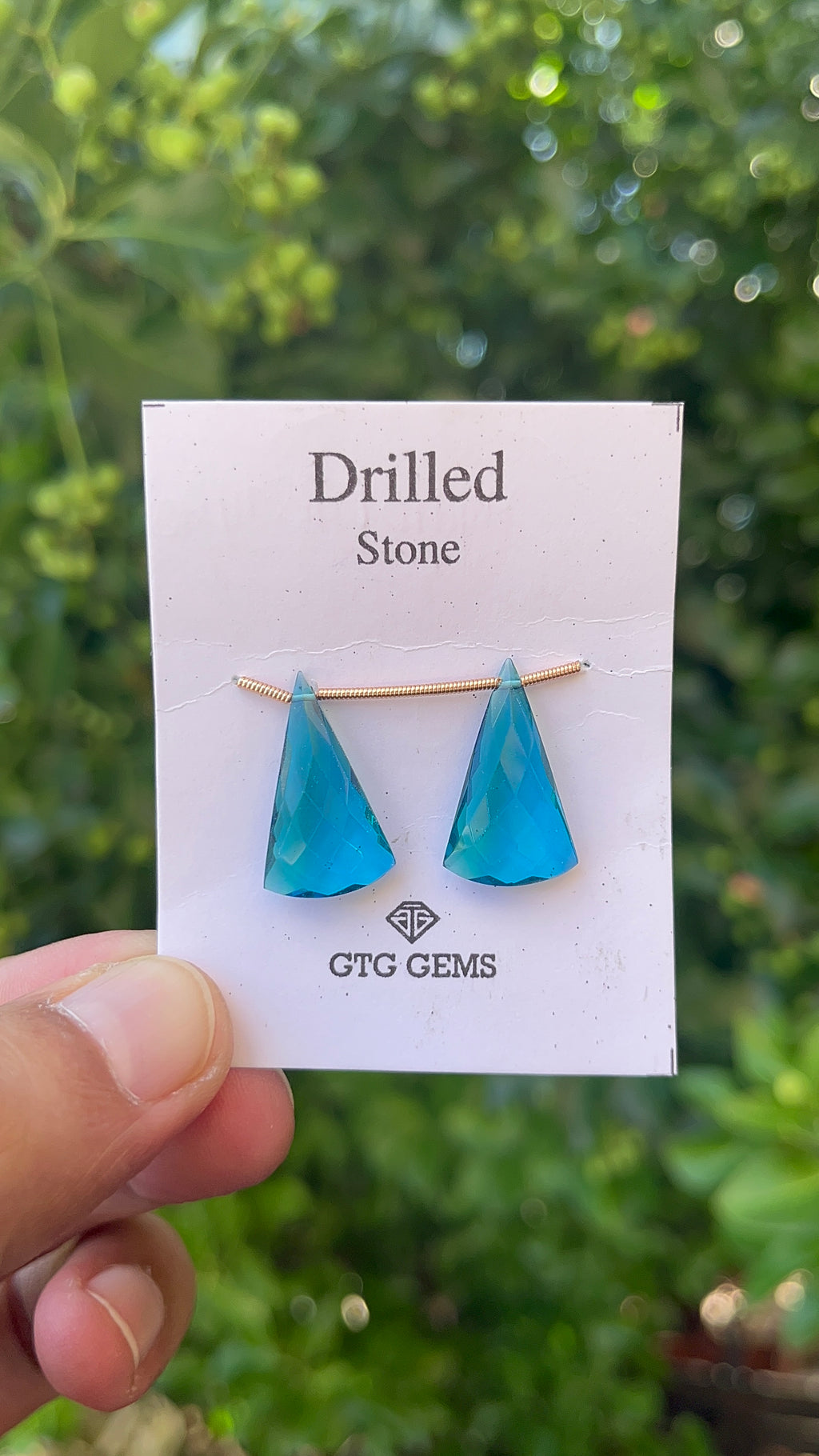 Drilled London Blue Topaz Hydro 22x13mm Approximately 14 Carat (GTG-HLB-5)