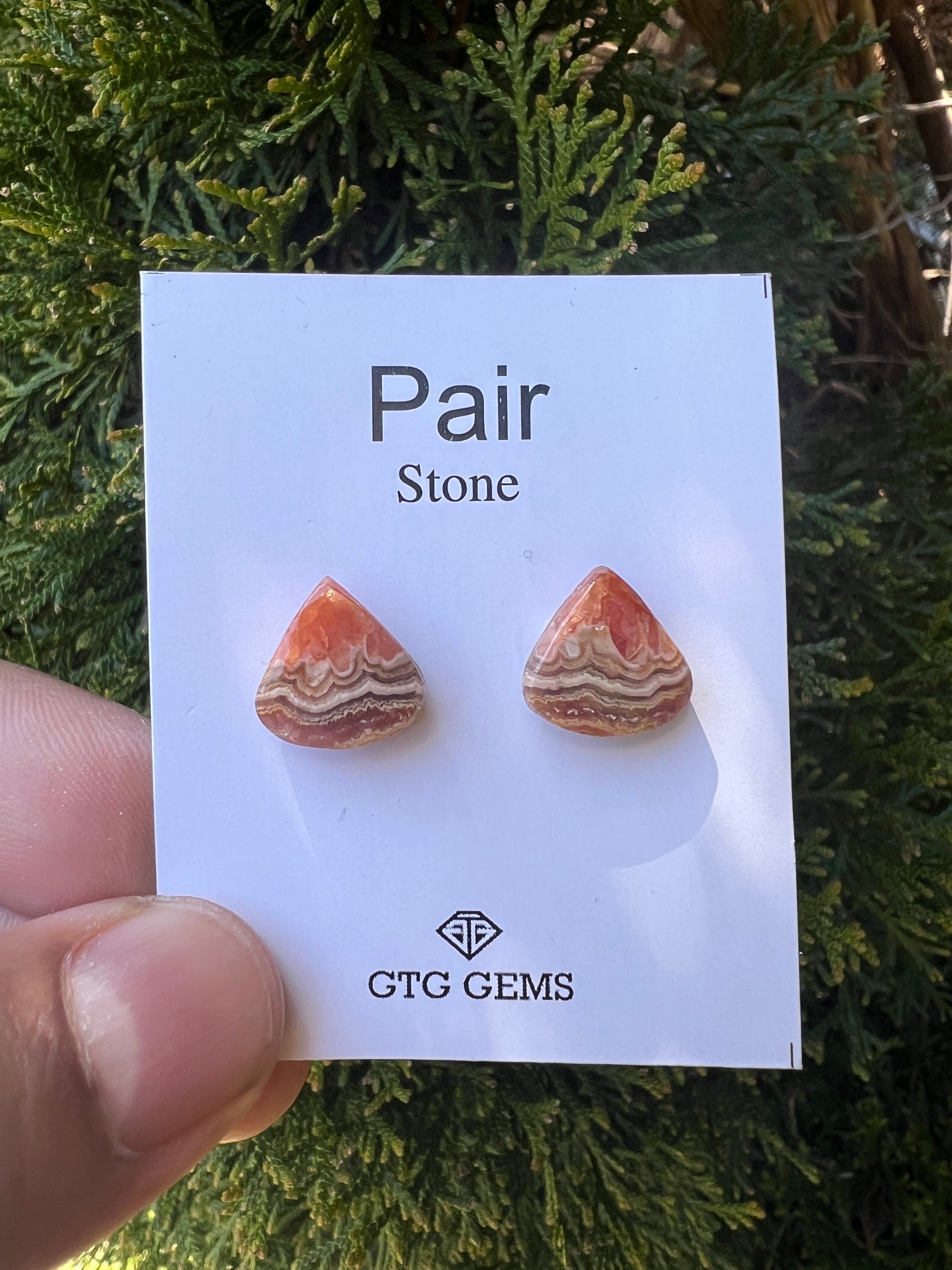 Rhodochrosite 13x13 mm Matching Pair Cabochon