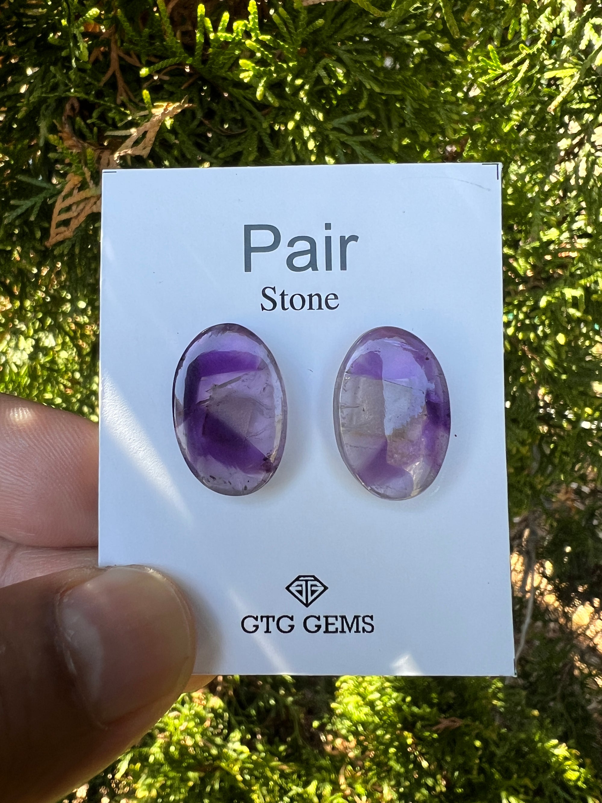 Star Amethyst Matching Pair Cabochon 21x14 mm