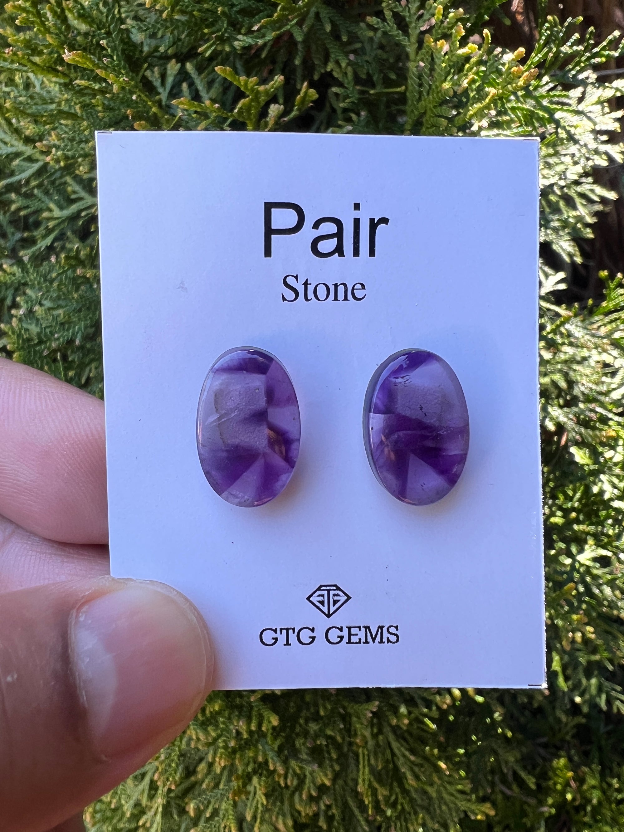 Star Amethyst Matching Pair Cabochon 18x12 mm