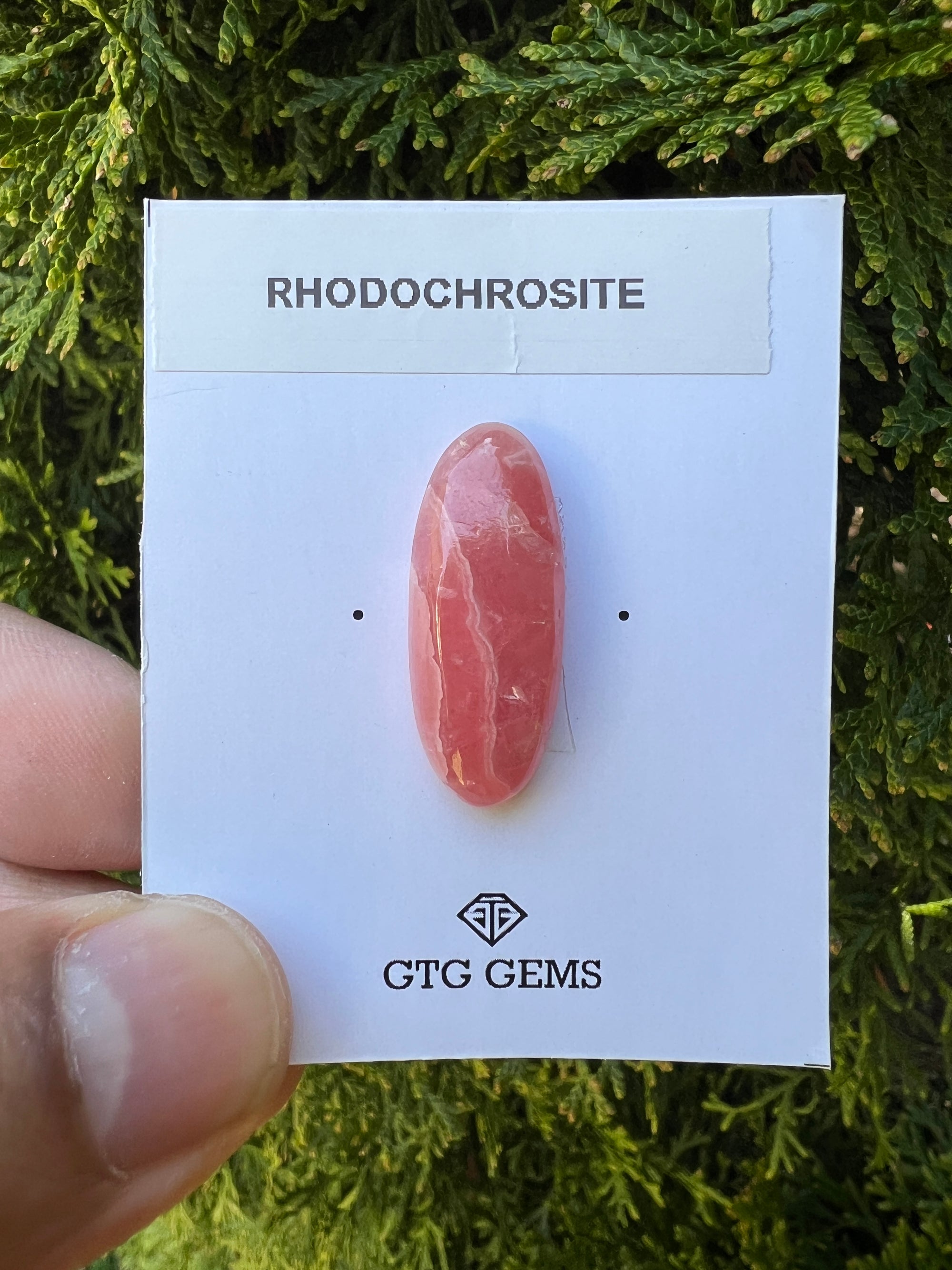 Rhodochrosite Cabochon, Rhodochrosite 28x11 mm