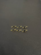 Black Onyx 18K Gold Filled Bezel 5x5 mm ,Double  Connector, Onyx Charm