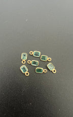 Gold Filled Zambian Emerald 6x5 mm Single Piece, Emerald Charm