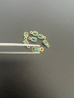 Gold Filled Zambian Emerald 6x5 mm Single Piece, Emerald Charm