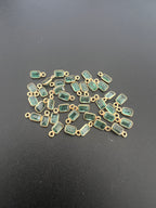 Gold Filled Zambian Emerald 6x4 mm Single Piece, Emerald Charm Approximately .60 Carat