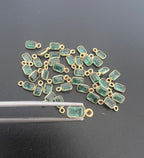 Gold Filled Zambian Emerald 6.5x5 mm Single Piece, Emerald Charm