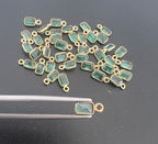 Gold Filled Zambian Emerald 6x4 mm Single Piece, Emerald Charm Approximately .60 Carat