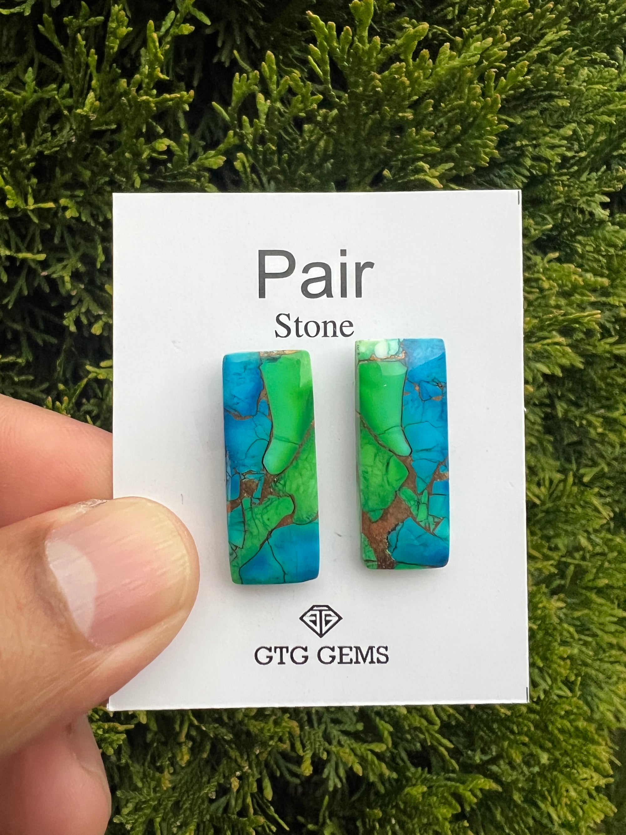 Peacock Turquoise matching pair 28x 11mm (GTG-MPT-7)