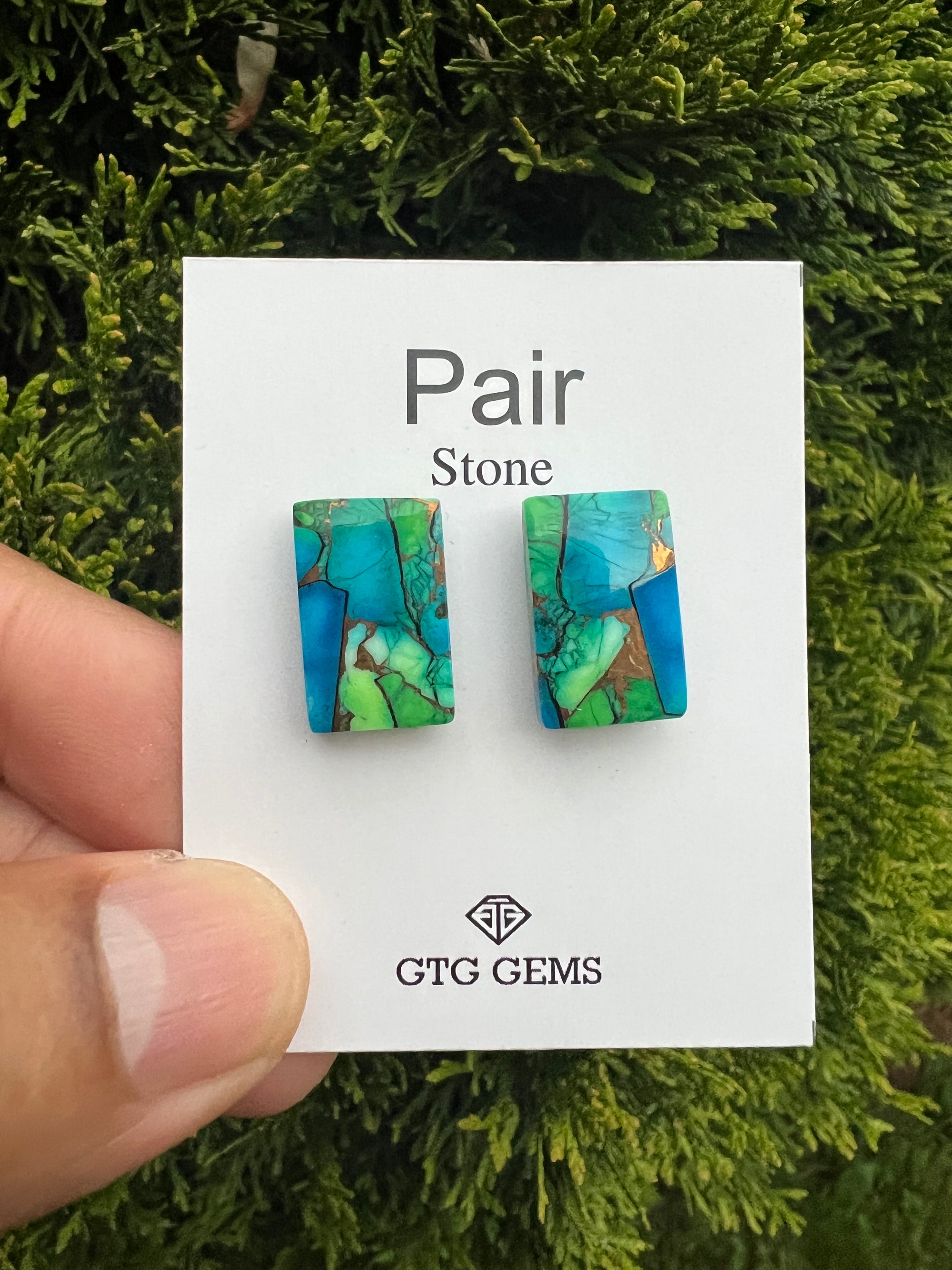 Peacock Turquoise matching pair 18x11.5mm