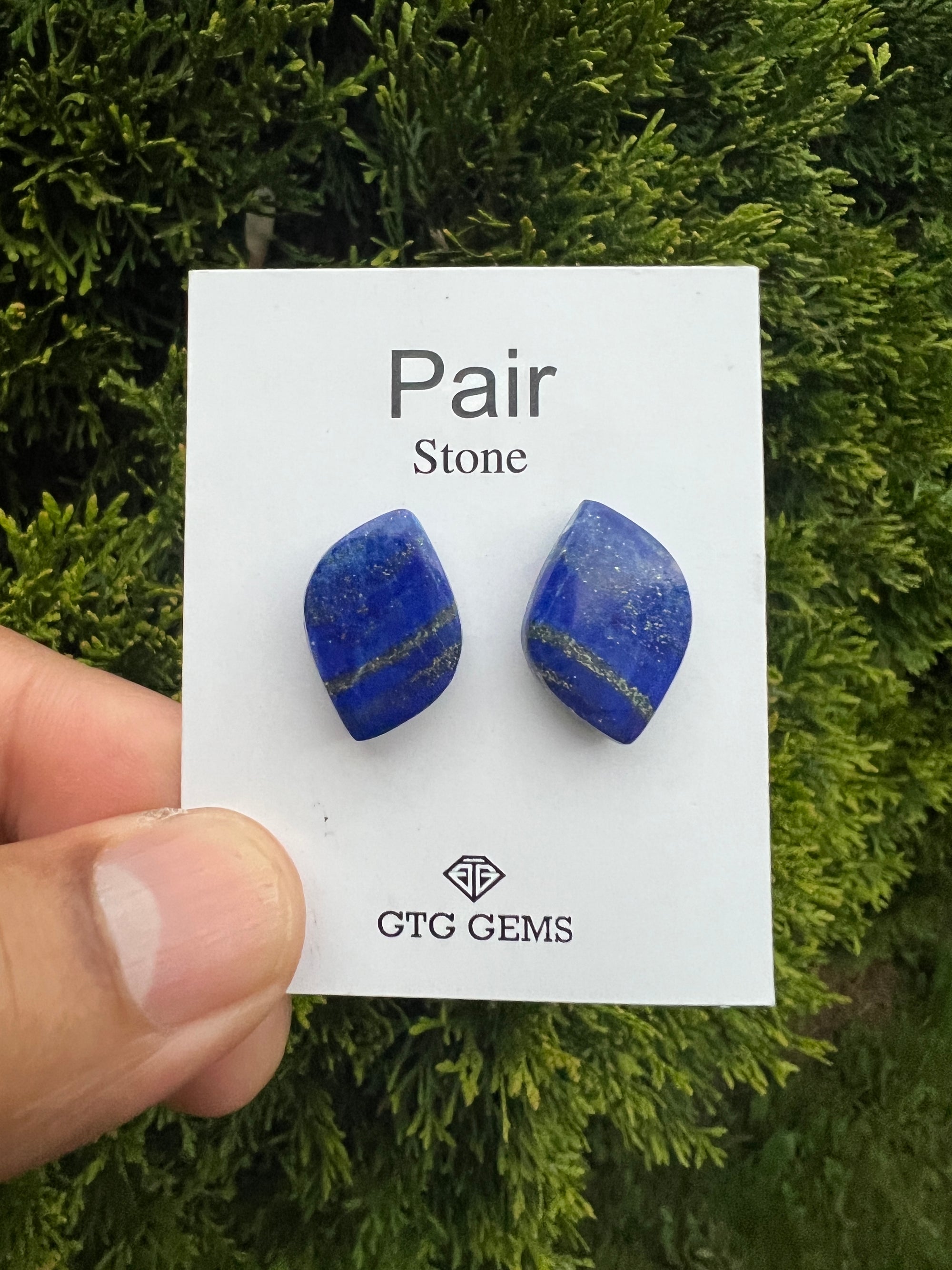 Lapis Lazuli  20.5 x 13mm matching pair cabochon (GTG-ML-3)