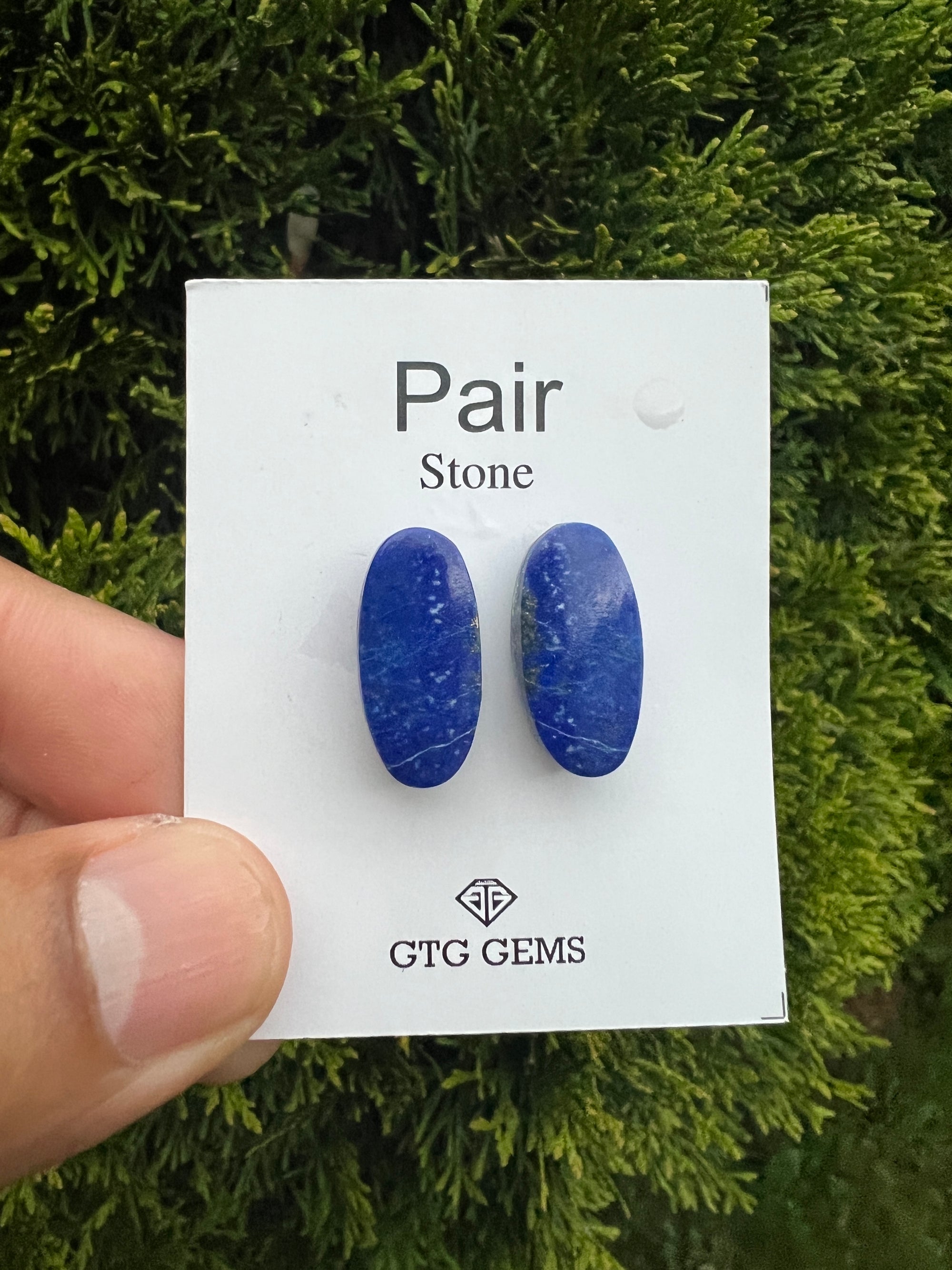 Lapis Lazuli oval shape matching pair cabochon 20.5 x 10mm (GTG-ML-2)