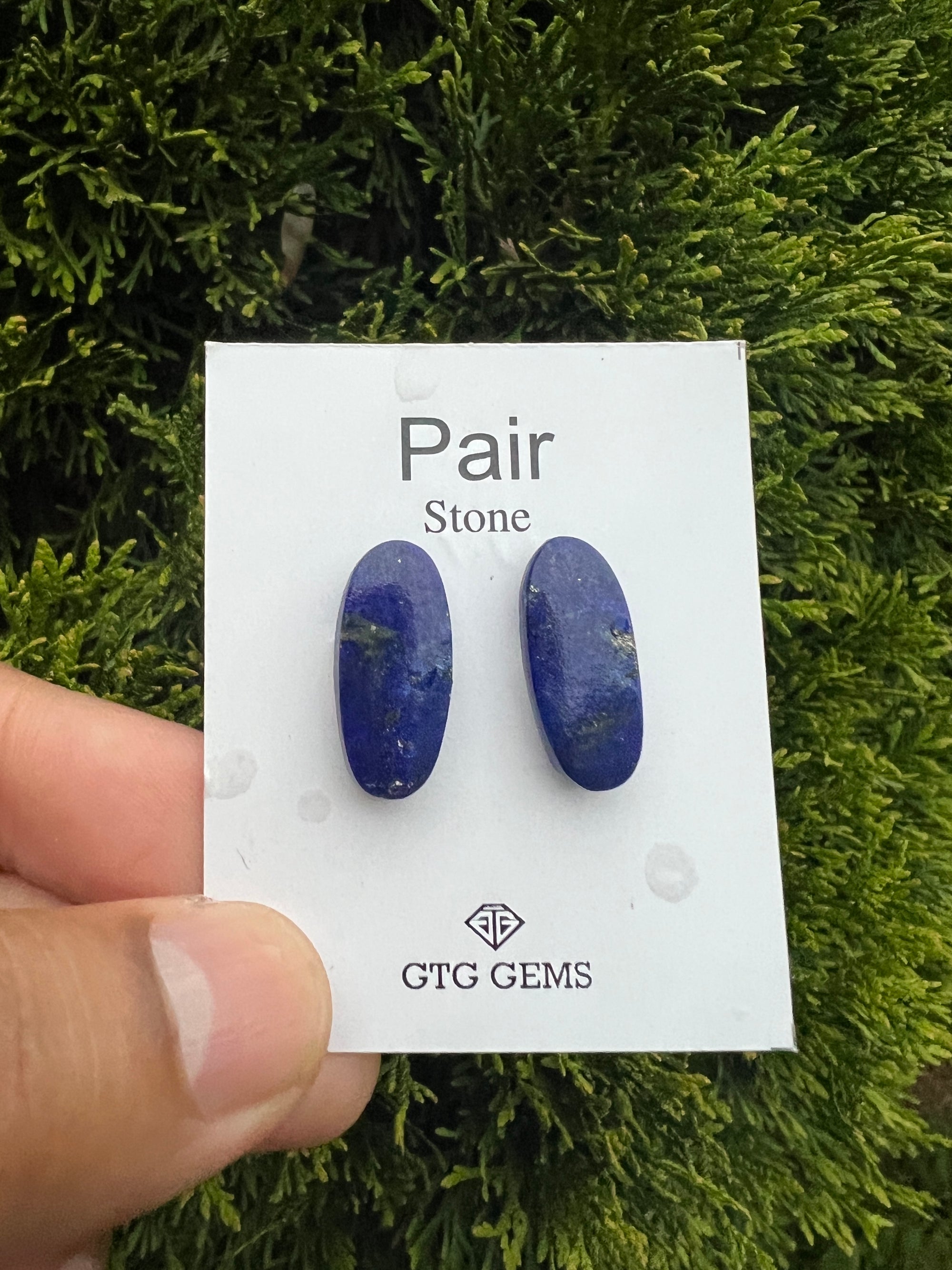 Lapis Lazuli oval shape matching pair cabochon, 22x10mm (GTG-ML-11)