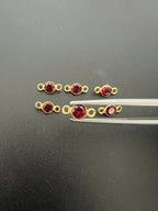 Garnet 18K Gold Filled Bezel 5.5mm, Double Connector, Garnet Charm (GTG-GBG-5)