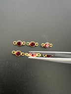 Garnet 18K Gold Filled Bezel 5.5mm, Double Connector, Garnet Charm (GTG-GBG-5)