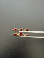 Garnet 18K Gold Filled Bezel 5.5mm, Single  Connector, Garnet Charm (GTG-GBG-6)