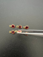 Garnet 18K Gold Filled Bezel 5.5mm, Single  Connector, Garnet Charm (GTG-GBG-6)