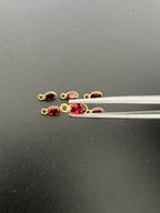 Garnet 18K Gold Filled Bezel 6x4mm, Single  Connector, Garnet Charm (GTG-GBG-7)