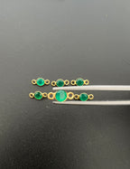 Green Onyx 18K Gold Filled Bezel 5.5 mm, Double Connector Onyx Charm (GTG-GGO-10)