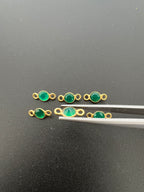 Green Onyx 18K Gold Filled Bezel 5.5 mm, Double Connector Onyx Charm (GTG-GGO-10)