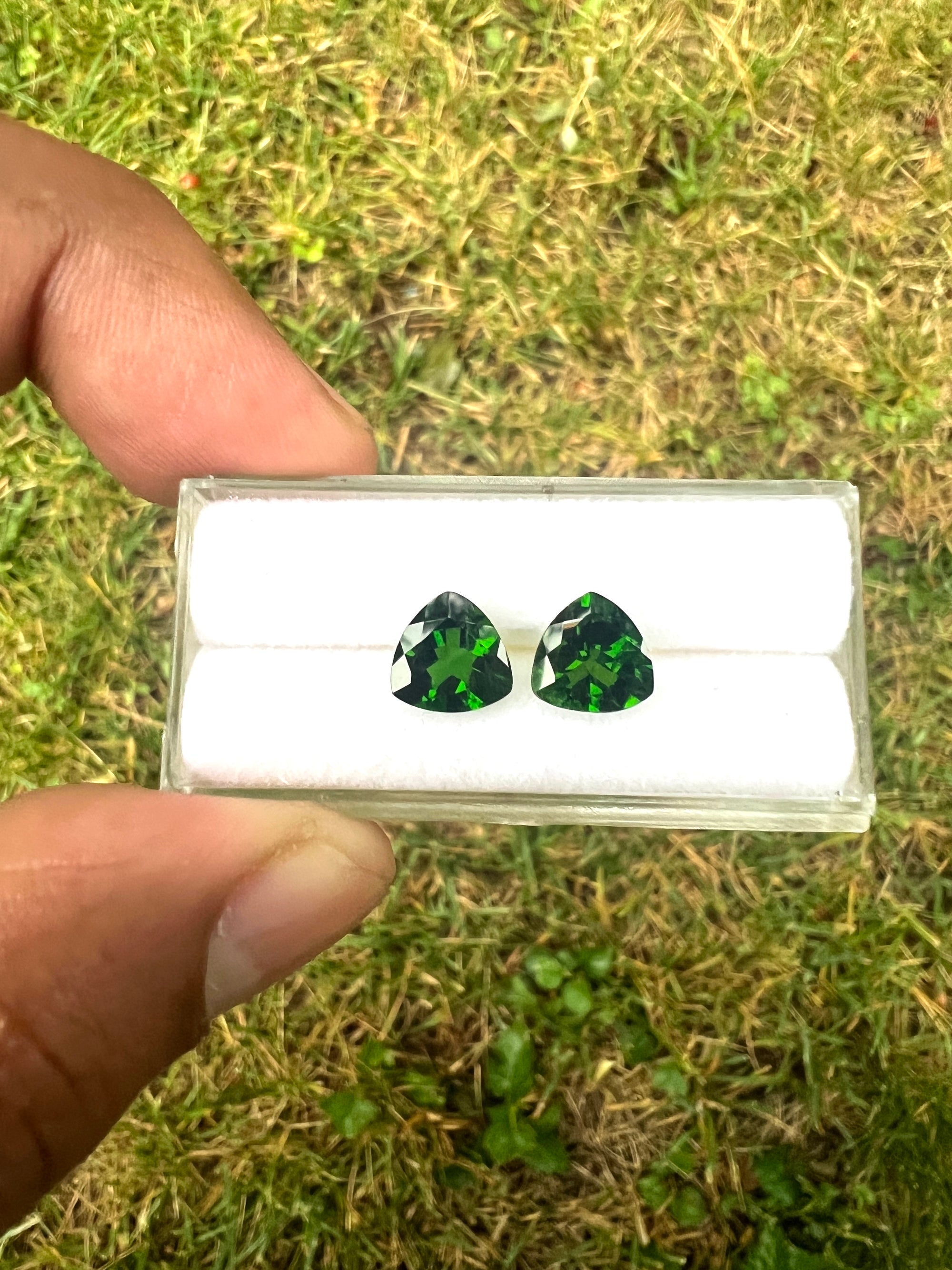 Chrome diopside Trillion shape 8x8mm approximately 3.40 carat (GTG-CD-4)