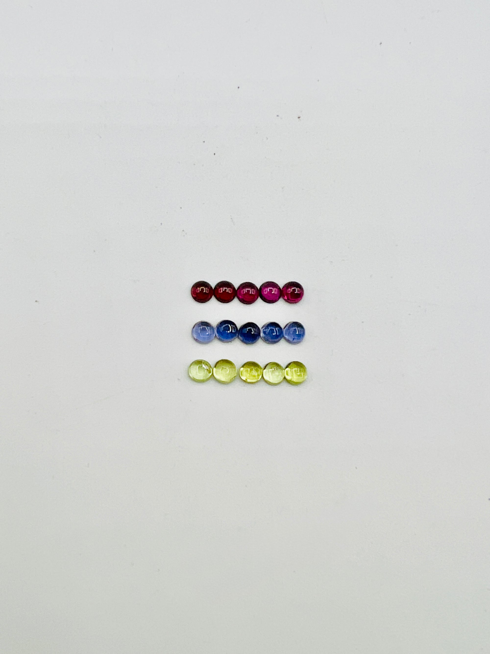 Assorted 3 mm Cabochon of Iolite ,garnet and peridot , Approximately 2.18 Carat (GTG-GPI-02)