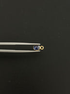 Blue Sapphire 18K Gold Filled Bezel 5x4 mm, Single Connector