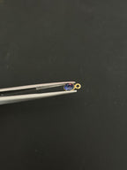 Blue Sapphire 18K Gold Filled Bezel 5x4 mm, Single Connector