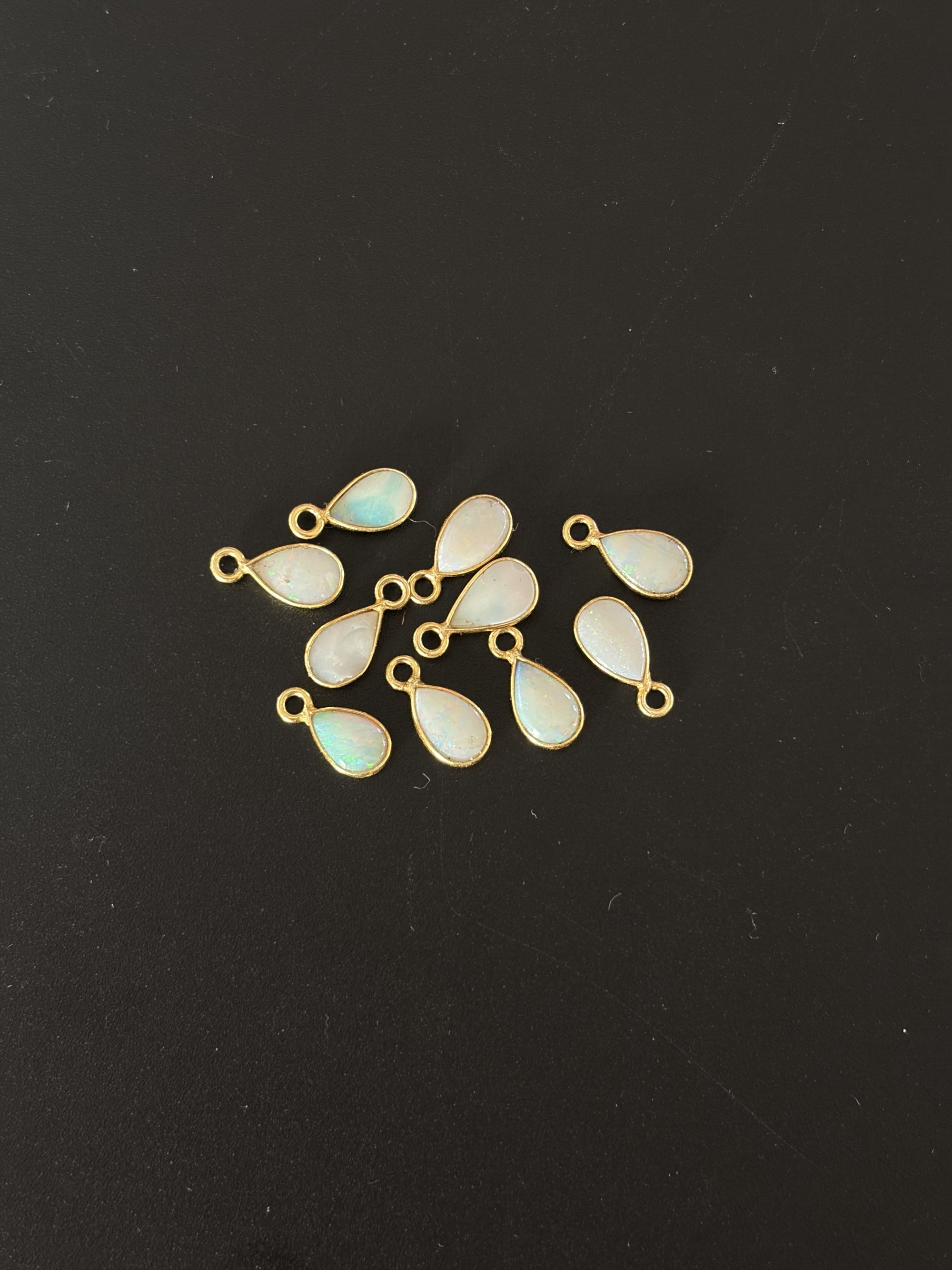 Australian Opal 18K Gold Filled Bezel 8x5 mm, Single Connector