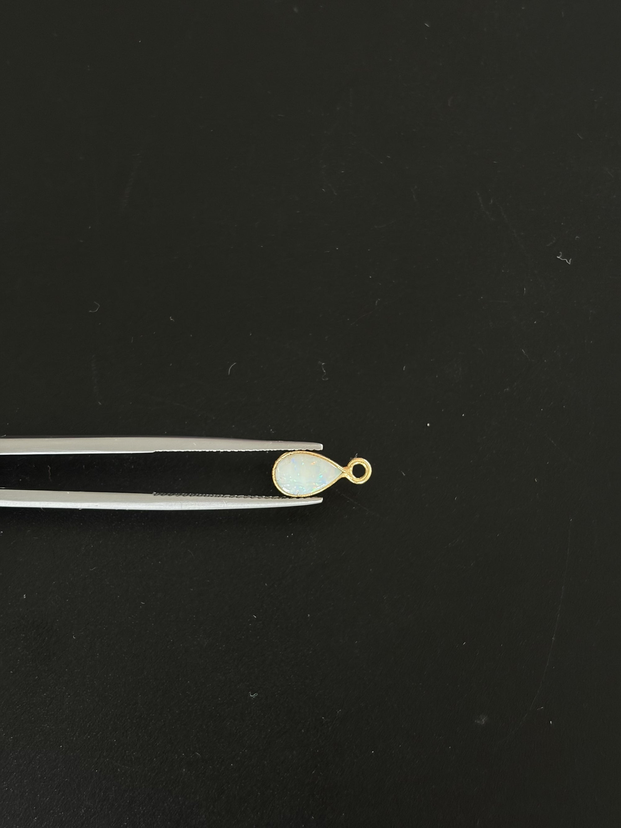 Australian Opal 18K Gold Filled Bezel 8x5 mm, Single Connector