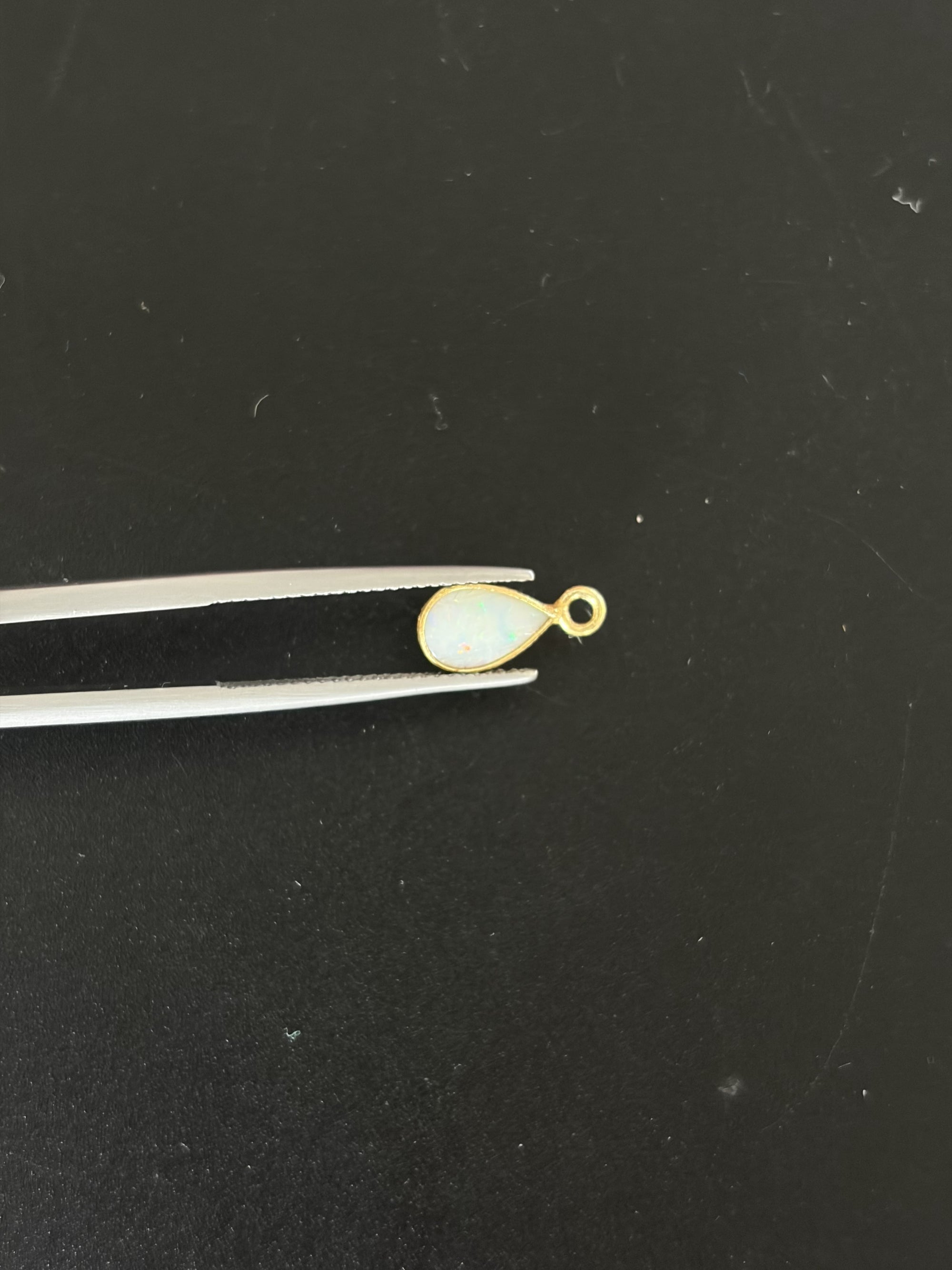 Australian Opal 18K Gold Filled Bezel 8x5 mm, Single Connector