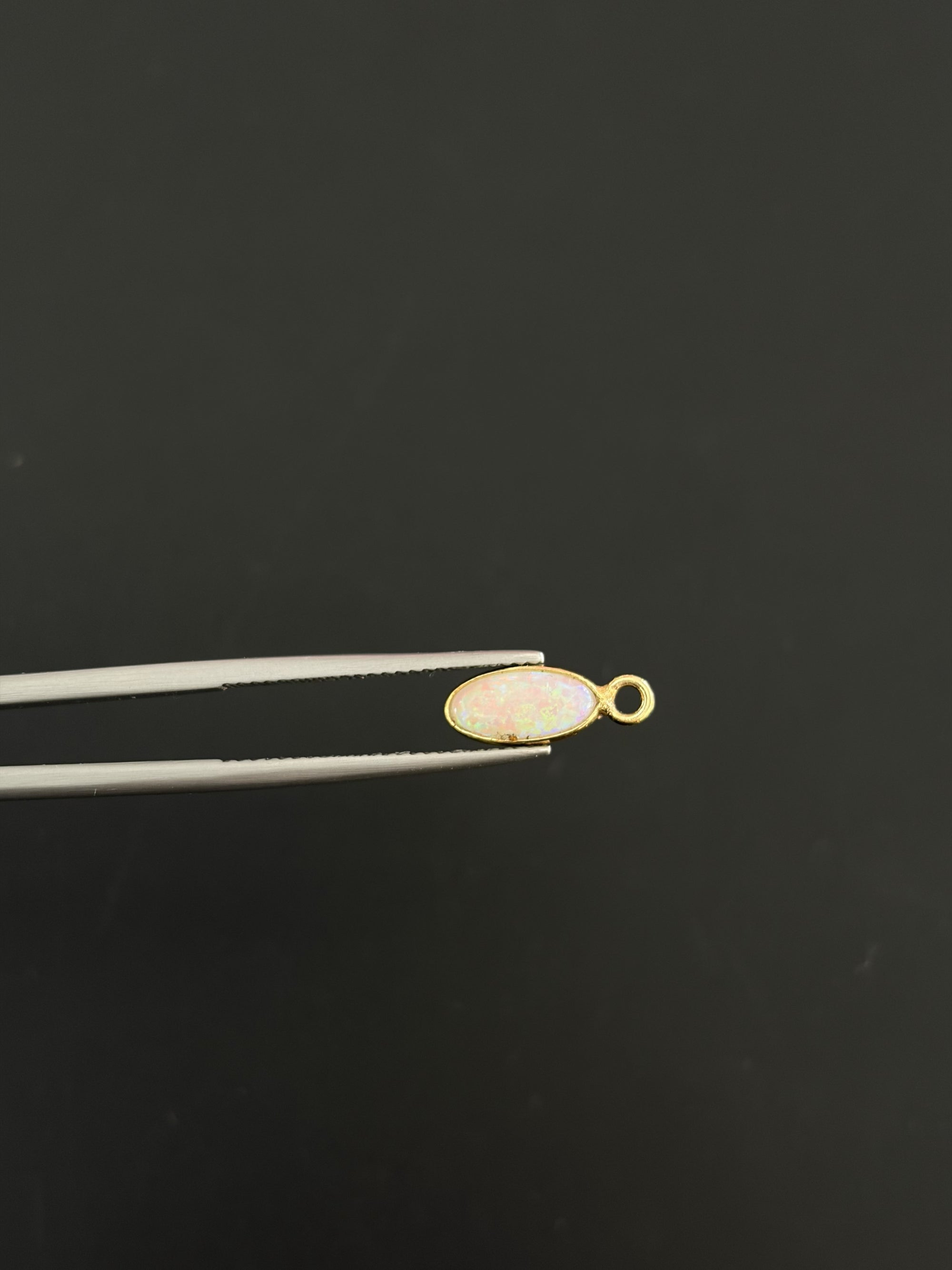Australian Opal 18K Gold Filled Bezel 9x4 mm, Single Connector