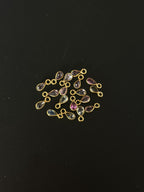 Natural Spinel 18K Gold Filled Bezel 5x4 mm, Single Connector