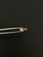 Natural Spinel 18K Gold Filled Bezel 5x4 mm, Single Connector