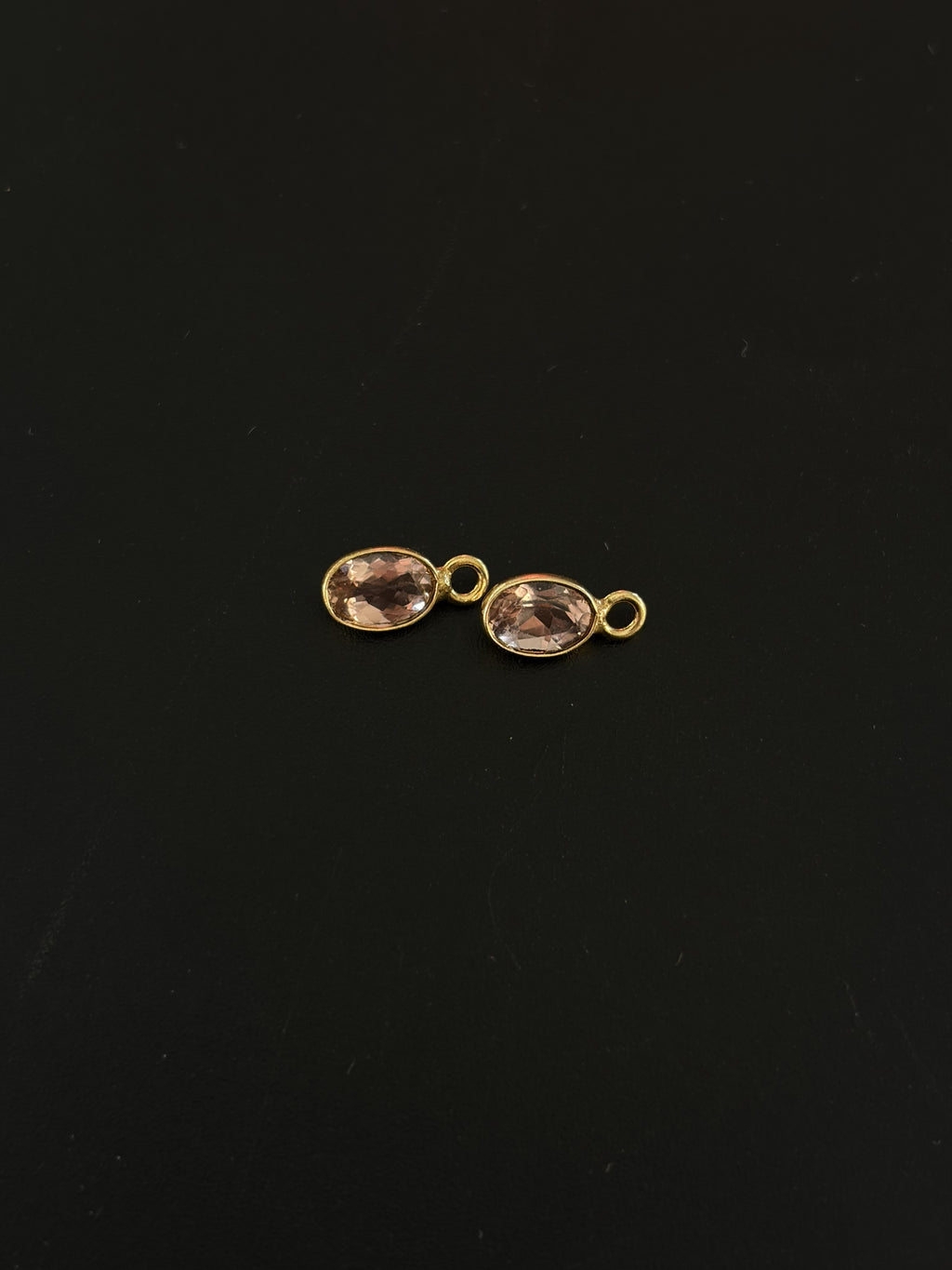 Tourmaline 18K Gold Filled Bezel 7x5 mm, Single Connector