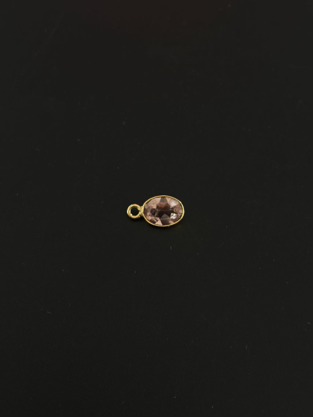 Tourmaline 18K Gold Filled Bezel 8x6 mm, Single Connector