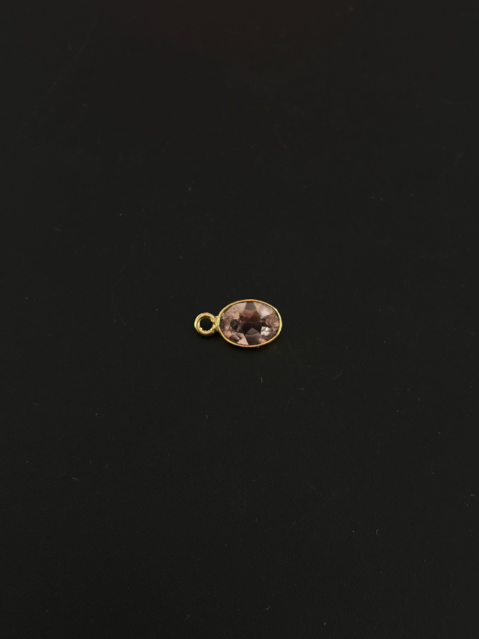 Tourmaline 18K Gold Filled Bezel 8x6 mm, Single Connector