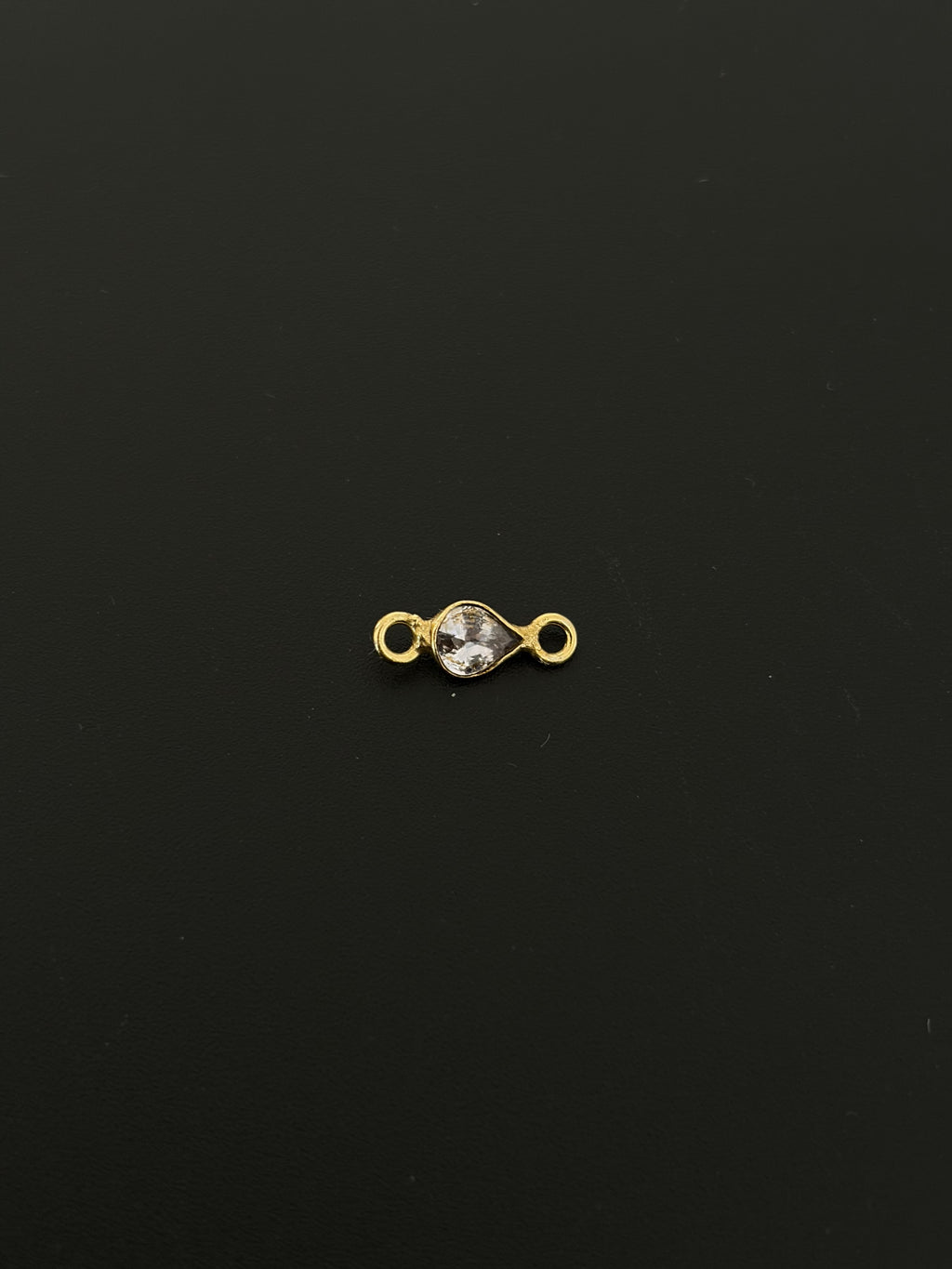 Natural Spinel 18K Gold Filled Bezel 5x4 mm, Double Connector