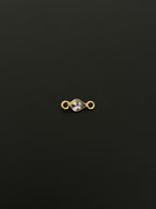 Natural Spinel 18K Gold Filled Bezel 5x4 mm, Double Connector