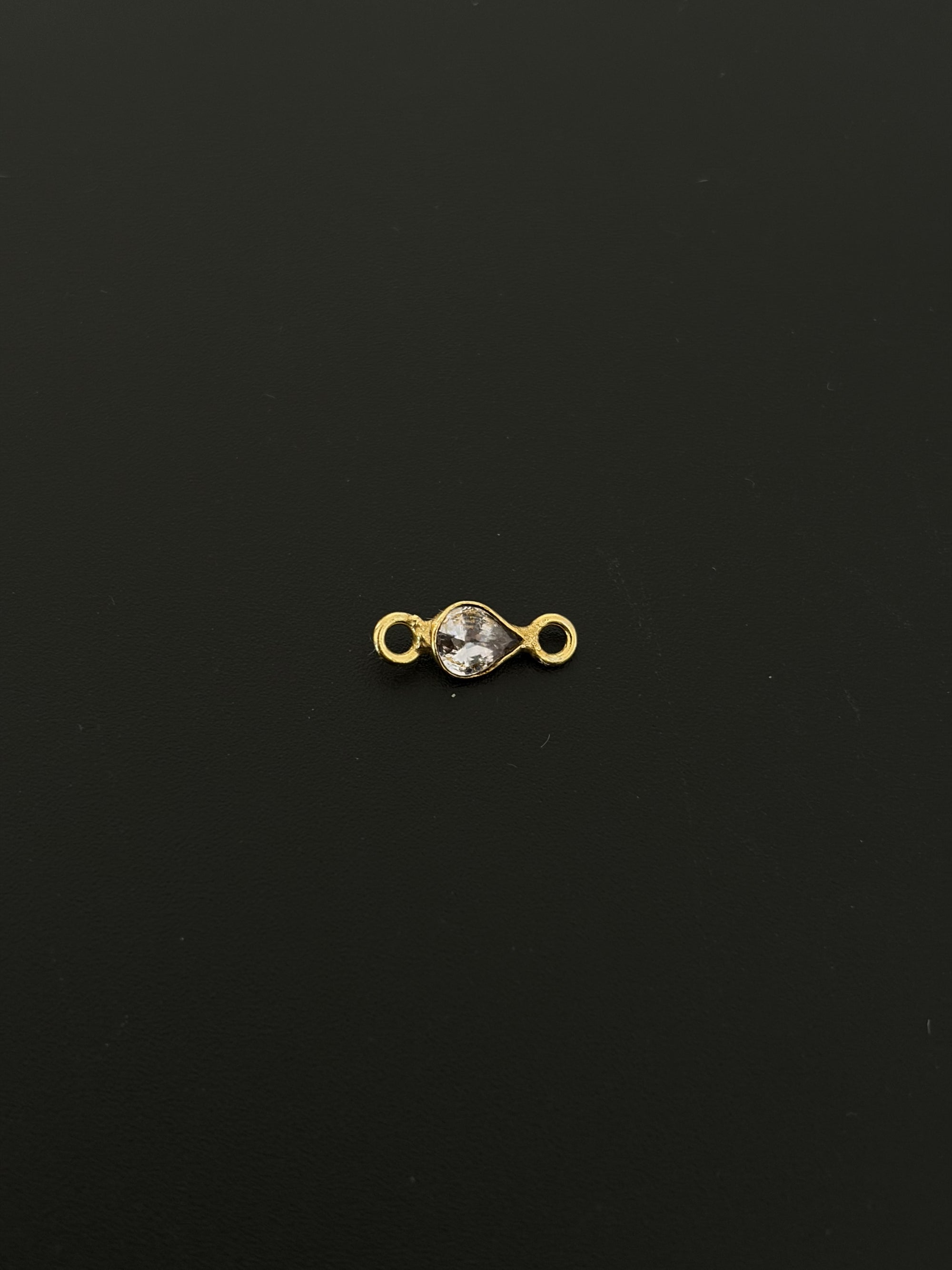 Natural Spinel 18K Gold Filled Bezel 5x4 mm, Double Connector
