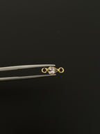 Natural Spinel 18K Gold Filled Bezel 5x4 mm, Double Connector