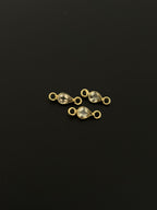 Natural Spinel 18K Gold Filled Bezel 5x4 mm, Double Connector