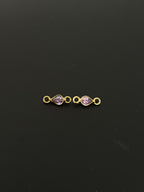 Natural Spinel 18K Gold Filled Bezel 5x4 mm, Double Connector