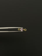 Natural Spinel 18K Gold Filled Bezel 5x4 mm, Double Connector