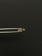 Natural Spinel 18K Gold Filled Bezel 5x4 mm, Double Connector