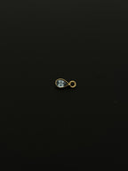 Natural Spinel 18K Gold Filled Bezel 5x4 mm, Single Connector
