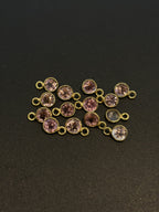 Tourmaline 18K Gold Filled Bezel 5 mm, Single Connector