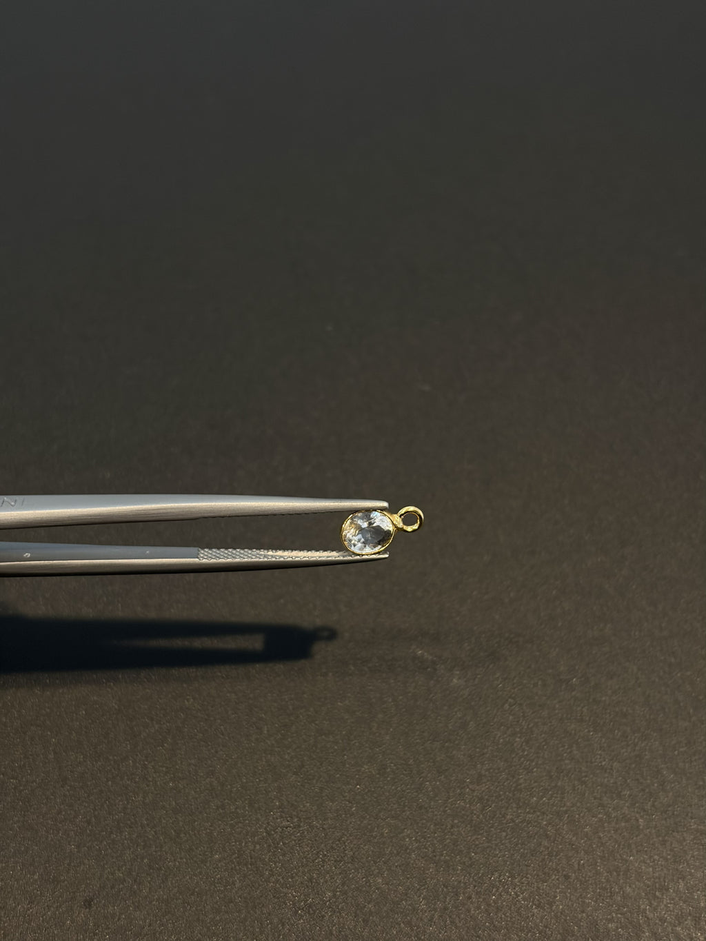 Tourmaline 18K Gold Filled Bezel 6x4 mm, Single Connector