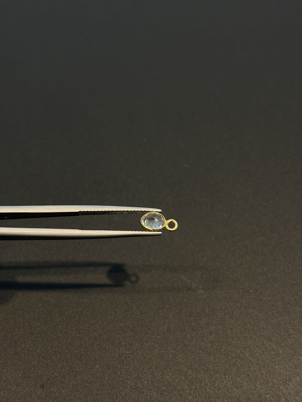 Tourmaline 18K Gold Filled Bezel 6x4 mm, Single Connector